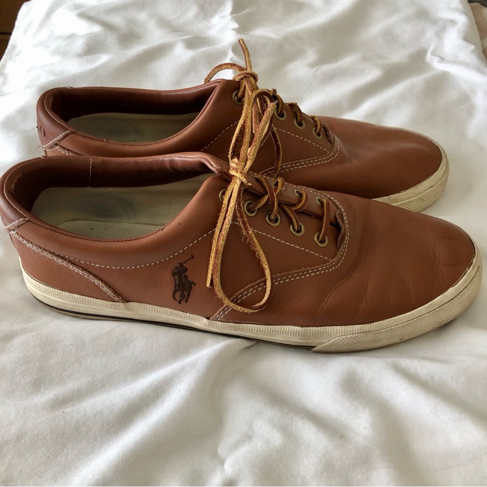 Polo by Ralph Lauren Men's Tan Leather Sneakers